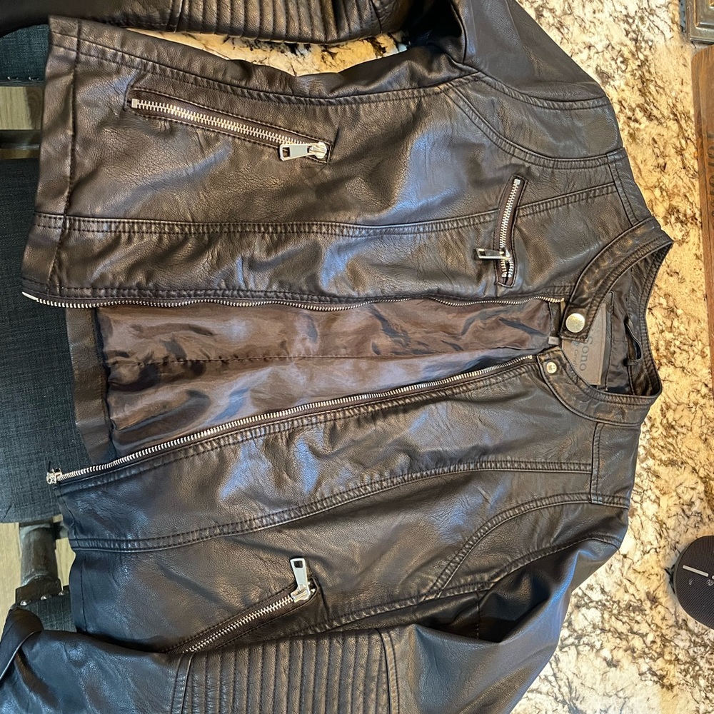 Black leather jacket size M